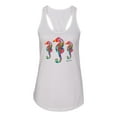 thumbnail image 2 of Wild Bobby, Colorful Rainbow Seahorses Animal Lover Ladies Racerback Tank Top, White, X-Large, 2 of 3
