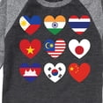 thumbnail image 3 of Instant Message - AAPI Heart Flags - Toddler And Youth Raglan Graphic T-Shirt, 3 of 7