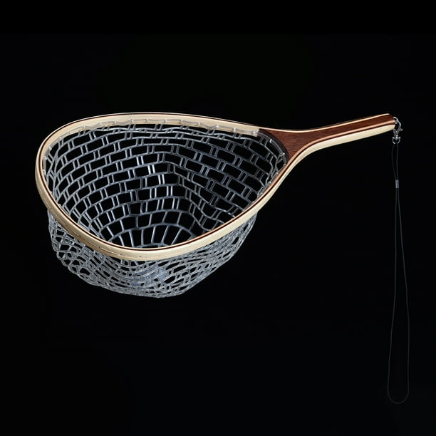 Yeacher Fly Fishing Landing Net Wooden Handle Frame Catch and