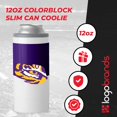 thumbnail image 3 of Logo Brands Ncaa Lsu Tigers Coolie De Lata Delgada De 12 Oz - Diseño De Bloques De Colores, 3 of 5