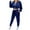 J-b-Blue, variant on Business Outfits Women’s Tracksuit Set–2 Piece Slim Fitting Velour Velvet Casual Zip up Hoodie Cropped Jacket Sweatsuit and Sweatpants Set S-189 Black S