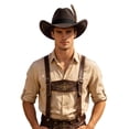 thumbnail image 4 of SRZYMJ Western Cowboy Cap for Men Women, Classic Wide Brim Fedora Cowgirl Hat, 4 of 4