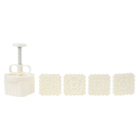 

SUOAGIN Plastic Mooncake Mold 180g Square Flower Stamp Cookie Cutter Mould Hand Pressure Baking Accessories