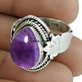 thumbnail image 2 of Purple Amethyst Gemstone Pear Shape Band Ring, Unique Handmade Designer Attractive jewelry, Beautiful Womens Gift Ring, Amazing February Birthstone Ring, 2 of 3