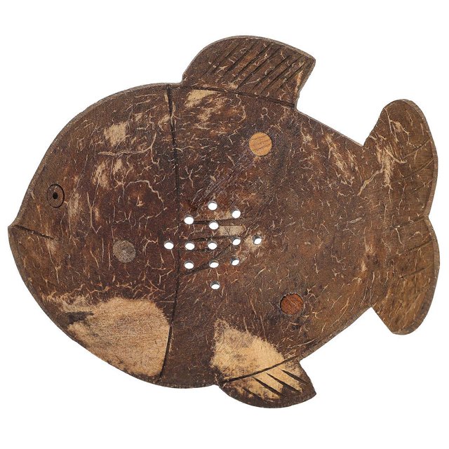 Coconut Shell Soap Dish Soap Holder Shower Bar Shampoo Holder Soap Container (Fish Style)