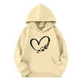 thumbnail image 2 of ATOGUTA Hoodie Sweatshirt Kids Unisex Valentine's Day Shirts Funny Love Heart Kids Pollover Tops Beige, Size 3T-14, 2 of 4