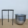 thumbnail image 3 of Eco Friendly Handmade 100% Iron Round Modern Silver Coated Color 8.5 x 7.2 x 7.2 Inches Planters Pot for Lawn, Balcony, Garden, Patios, Wall stand, Restaurant, Banquet Hall, Spa, Beauty Parlor etc., 3 of 5