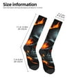thumbnail image 2 of Naloa Flame Metal Skull Thigh High Socks Extra Long Stretchy Sock Women Over Knee High Opaque Stocking Daily Wear, 2 of 6