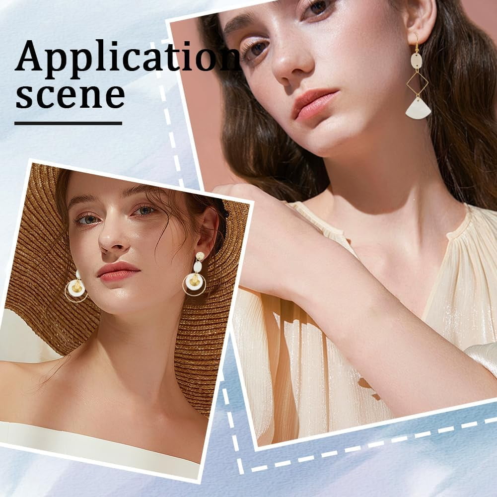 1set Shell & Alloy Dangle Earring Making Kits Mixed Shapes Seashell color 6~30x4~23.5x1~3mm Hole: 1~1.5mm