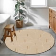 thumbnail image 3 of Round Rug 4Ft Washable Non-Slip, Khaki Boho Circle Area Rugs for Living Room Bedroom, Middle Century Modern Abstract Art Indoor Floor Mats Carpet Runner for Home Decor Aesthetic, 3 of 8