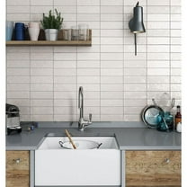 Apollo Tile   White 2.5-in. x 8-in. Matte Glossy Ceramic Subway Mosaic Tile (5.38 Sq ft/case)