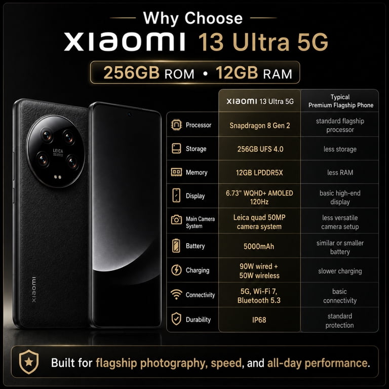 Xiaomi Mi 13 Ultra 5G 256GB ROM 12GB RAM GSM Unlocked Dual SIM