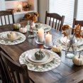 thumbnail image 4 of Sweet Home Round Braided Placemats Set of 8, Farmhouse Rustic Country Star White Pumpkin Gingham Heat Insulation Place Mats Washable Non-Slip Table Mats for Kitchen Dining Party, 15 Inches, 4 of 9