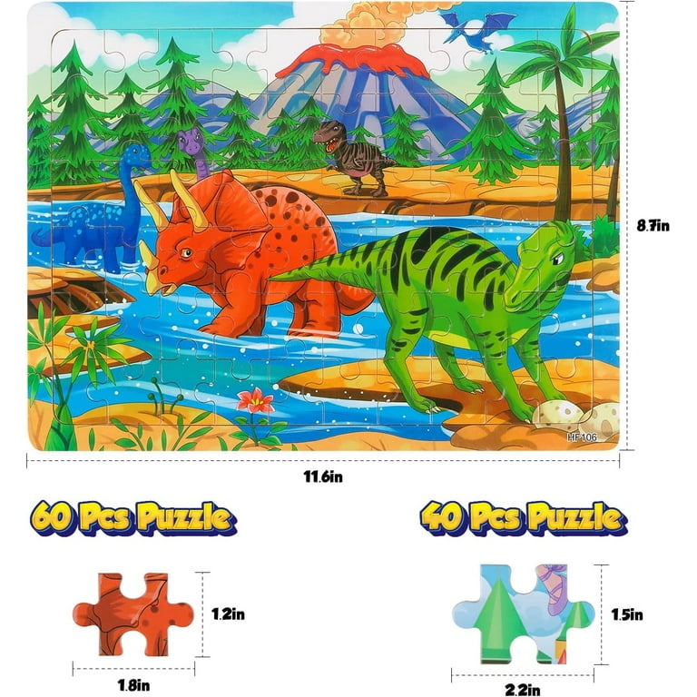 18 Pack 30 Pieces Puzzles for Kids Ages 3-8 Wooden Kids Puzzles Toddler  Puzzles Ages 3-5 Educational Learning Toys Set for Kids Boys and Girls