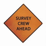 Cortina Safety Products- 07-800-4041 48" Superbright Reflective Rollup, Survey Crew Ahead