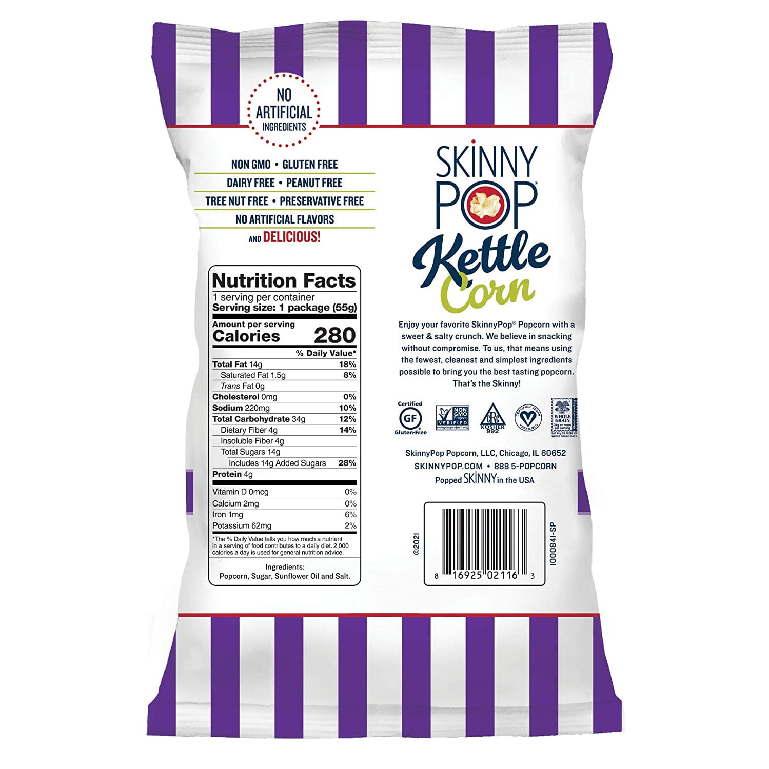 Skinnypop Ready To Eat Sweet and Salty Popcorn, 1.9 Ounce -- 12 per case.