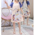 thumbnail image 5 of WIBACKER Toddler Girls Nightgowns 3-12 Years Milk Silk Short Sleeves Nightdress Kids Nightie Dress Sleepwear Pajamas, 5 of 5