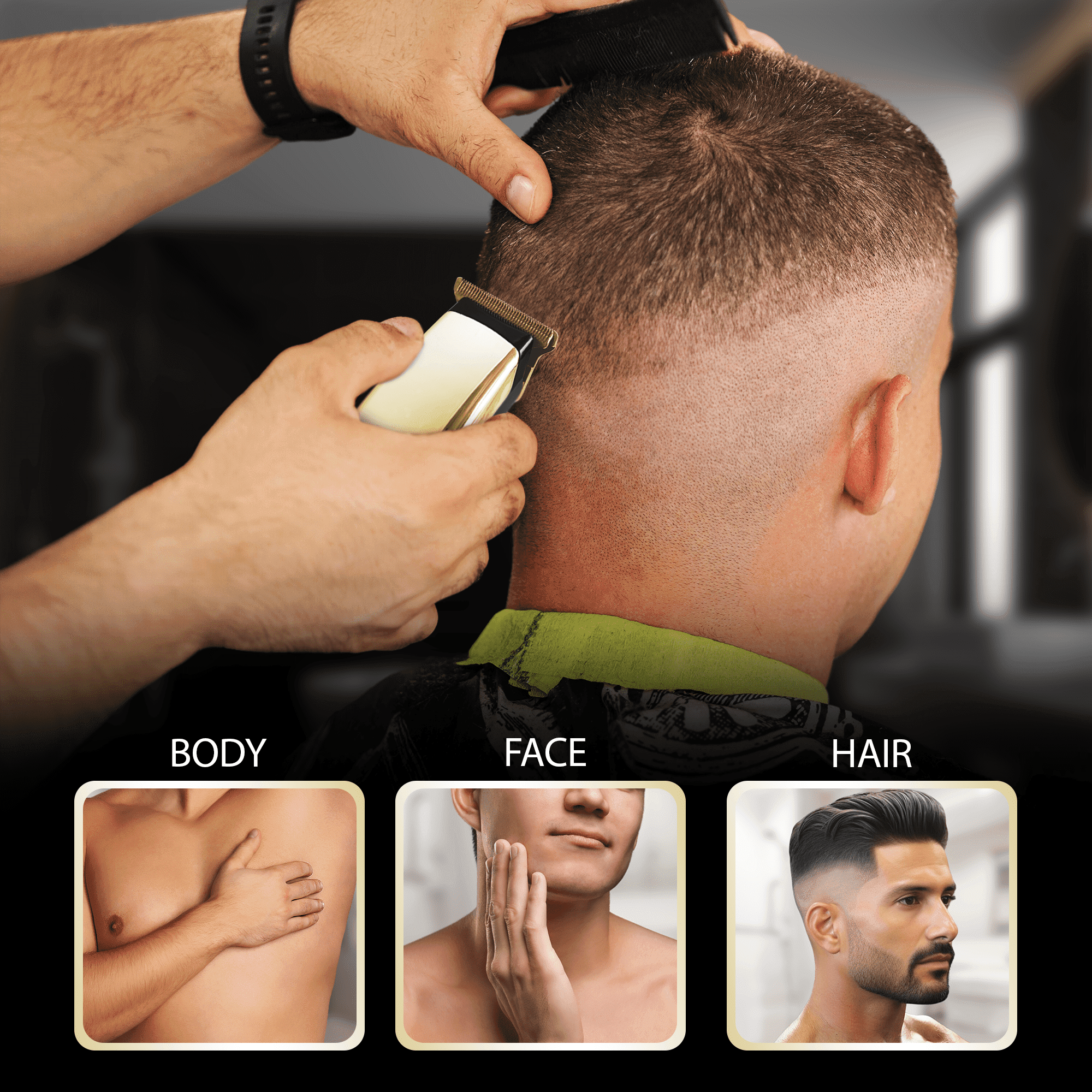 Cutting Edge Touch Up Travel Trimmer – Hypoallergenic Blade, Compact & Travel-Friendly, Battery-Powered, 3 Guide Combs