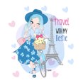 thumbnail image 3 of Adhesivos de pared con dibujos animados para niña, bicicleta con gato y torre Eiffel, 3 of 4