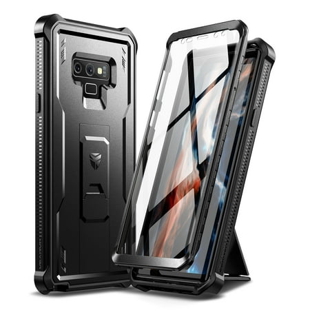 Dexnor Full Body Case for Samsung Galaxy Note 9/6.4 inches, [Built in Screen Protector and Kickstand] Heavy Duty Military Grade Protection Shockproof Protective Cover for Galaxy Note 9,Black
