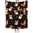 thumbnail image 5 of Corgi Blanket Super Soft Warm Fluffy Flannel Music and Corgi Dog Throw Blanket Cozy Fuzzy Plush Bedding Blanket Gift for Boys Girls Kids Teens Adults Couch Sofa 80"X60", 5 of 6