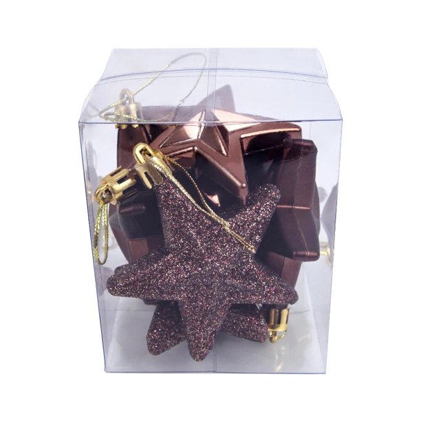 Estrella de cinco puntas La Vida Bella para árbol de Navidad adornos colgantes 6 unids/lote 7cm