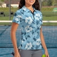 thumbnail image 3 of Whosucclay Hibiscus Pattern Breathable Tennis Shirts, Polyester Polo Shirts Moisture Wicking Lightweight Workout Tennis Activewear for Golf Bowling Hiking Size XX-Large, 3 of 10