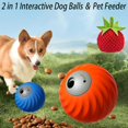 thumbnail image 2 of 2-in-1 Interactive Dog Ball & Feeder Toy, Rechargeable Smart Touch Pet Training Toy, Blue Pineapple, 2 of 7
