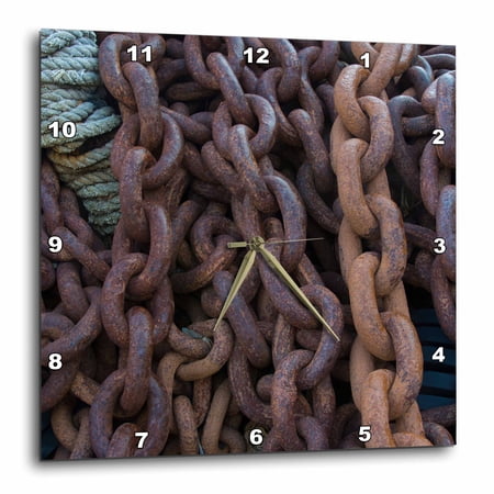 3drose, South Georgia. Giant Rusted Chains Used to Pull Whales Ashore., 10x10 Wall Clock