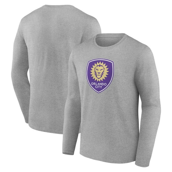 Men's Gray Orlando City SC Official Logo Long Sleeve T-Shirt