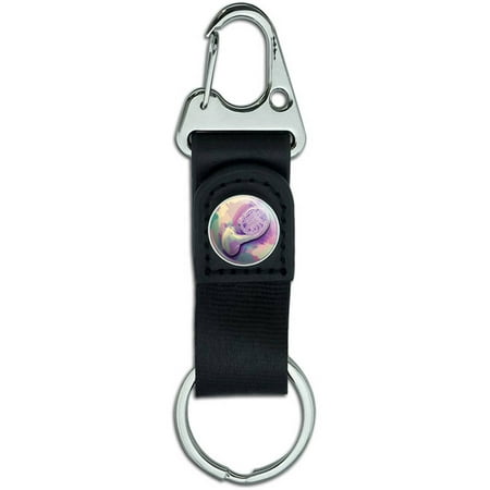 French Horn Player Band Instrument Brass Belt Clip On Carabiner Leather Keychain Fabric Key