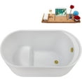 thumbnail image 2 of 48" Streamline N5120BGL Soaking Freestanding Tub and Tray With Internal Drain in Brushed Gold, 2 of 9