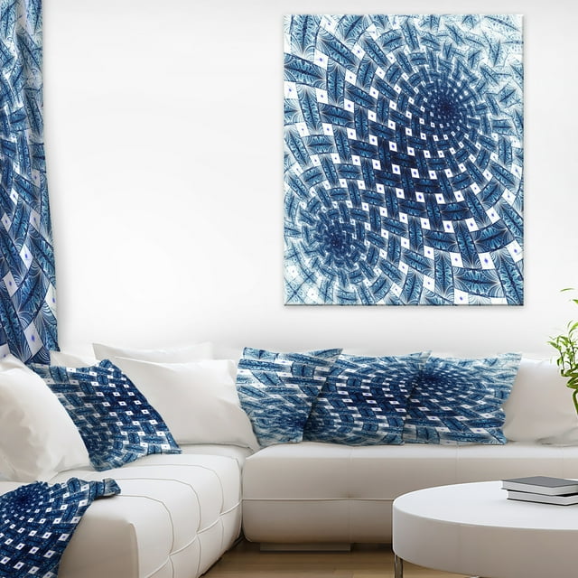 Grande Fleur Fractale Bleue en Forme de 3D - Impression sur Toile Florale