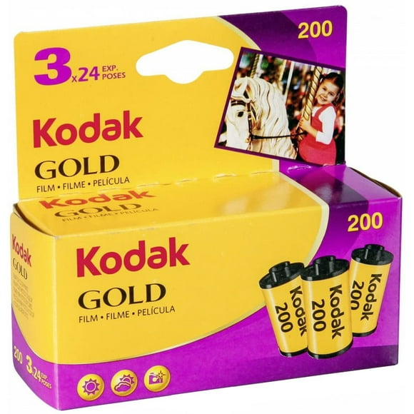 Kodak 6033971 Gold 200 Film (Violet/Jaune) - 3 rouleaux - 24 expositions par rouleau