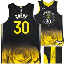 Golden State Warriors Stephen Curry Autographed Black Nike Authentic City Edition Jersey Size 48 Length  2 Beckett BAS QR 234964
