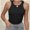Black, variant on Women's Sleeveless Full Length Fitted Racerback Workout Crew Neck Basic Tank Top
