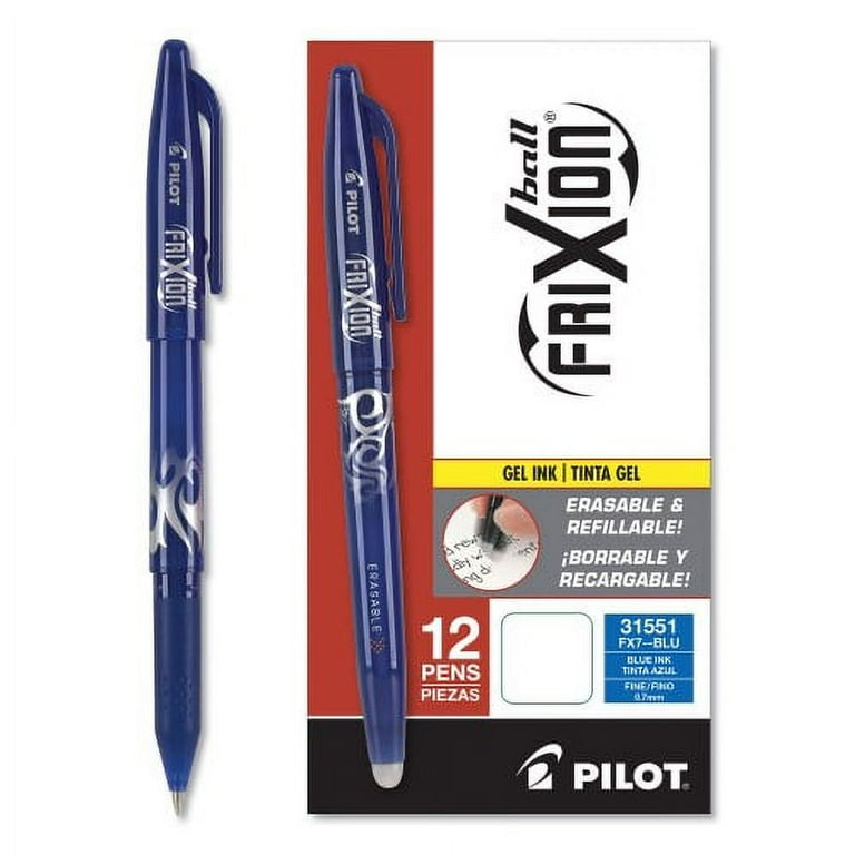 FriXion Ball Erasable Gel Pen, Stick, Fine 0.7 mm, Blue Ink, Blue Barrel FriXion Ball Erasable Gel Pen, Stick, Fine 0.7 mm, Blue Ink, Blue Barrel