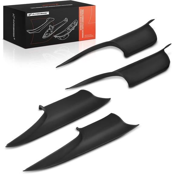 A-Premium Door Armrest Interior Door Pull Handle Trim Cover Set Compatible with BMW 740i/740Li 2011-2015, 750i/750i xDrive/750Li/750Li xDrive/760Li 2010-2015, 740Li xDrive 2013-2015, Black, 4-PC Set