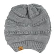 thumbnail image 3 of Wrapables® Slouchy Winter Beanie Cap Hat Set of 2, Hunter Green and Grey, 3 of 4