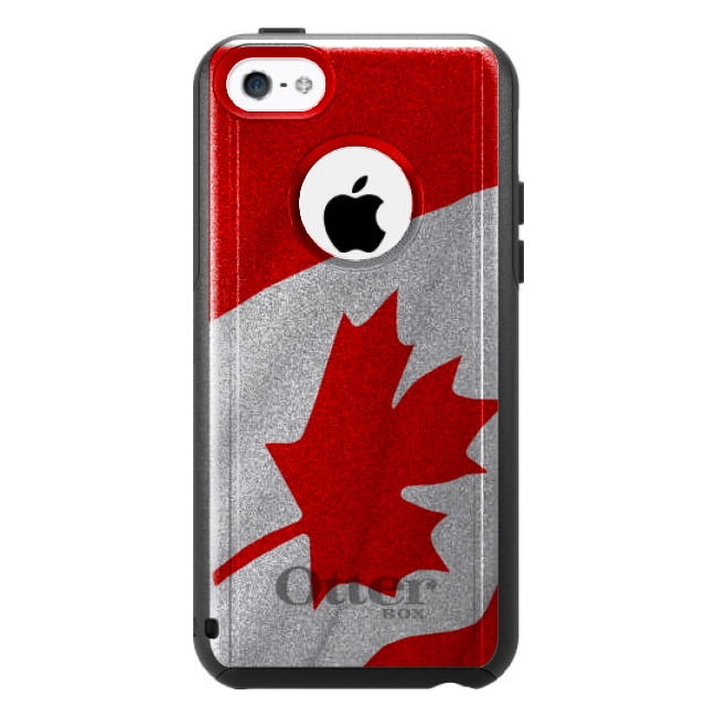 DistinctInk Custom Black OtterBox Commuter Series Case for Apple iPhone 5C Red...