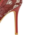 thumbnail image 4 of Women Pointed Toe High Heels Sexy Pumps Lace Tulle 9CM Wedding Shoes for Bride Prom Party, 4 of 5