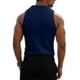 thumbnail image 3 of Domuza Man Vests Tops Vest for Mens Crewneck Sport Gym Jogger Cami Tank Striped Plain Summer Vest 2026 Y2K Navy 2XL, 3 of 4