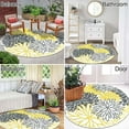 thumbnail image 6 of Findosom 4'x4'Round Area Rug,Non Slip Washable Round Rug Boho Area Rug for Living Room,Bedroom,Home Decor,Office,Dining Room,Yellow, 6 of 9