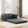 thumbnail image 4 of 55" Tufted Sleeper Sofa Bed, Loveseat Sleeper Sofa with Ergonomic Pillow, Sofa Cama with Storage Bags for Living Rooms, Dorms, Dark Gray, 4 of 4