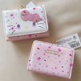 thumbnail image 3 of Cartera de Hello Kitty, serie celebración del 50.º aniversario, bolso informal de moda de cuero sintético, bolso para tarjetas kawaii, regalo de cumpleaños, 3 of 5