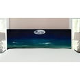 thumbnail image 1 of Ocean Headboard, Full Moon Reflected in the Sea Moon Rays Surface Starry Sky Night Scenic View Print, Upholstered Decorative Metal Bed Headboard with Memory Foam, King Size, Black Navy, by Ambesonne, 1 of 4