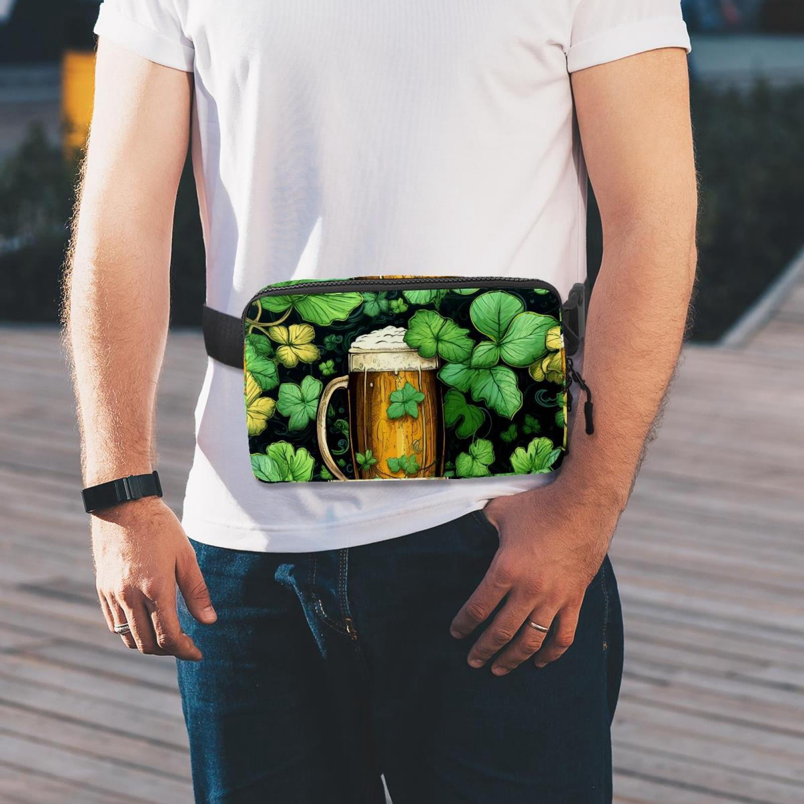 St. Patrick's Day Lightweight Adjustable Fanny Pack with Extension Strap - Unisex Crossbody Bag Money Belt