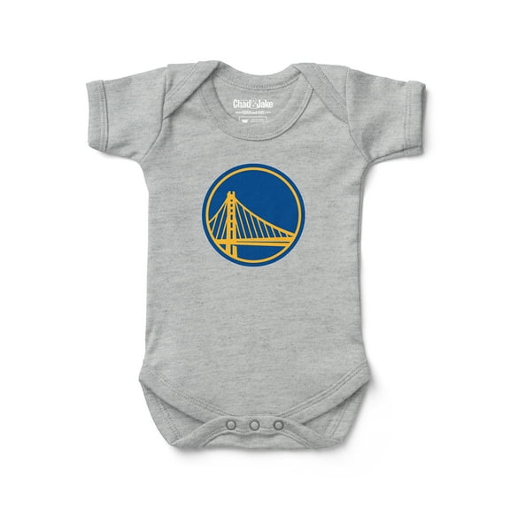 Newborn & Infant Chad & Jake Heather Gray Golden State Warriors Primary Logo Bodysuit