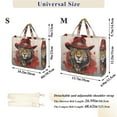 thumbnail image 3 of Leopard Cheetah Hat Blood Corduroy Tote Bag Handbag Large Messenger Bag Shoulder Crossbody Zipper Bag Purse, 3 of 8