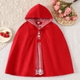 thumbnail image 6 of CUZIBR Baby Girls Halloween Outfits Red Hooded Cape And Lace Trim Plaid Dresses 2 PC Dress-Up Trick Or Treat Cozy Photo Shoot Wear,Red,3-4 Years, 6 of 8